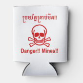 Gevaar! Mijnen! ☠ Cambodjaanse Khmer ☠ Blikjeskoeler (Voorkant)