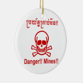 Gevaar! Mijnen! ☠ Cambodjaanse Khmer ☠ Keramisch Ornament (Rechts)