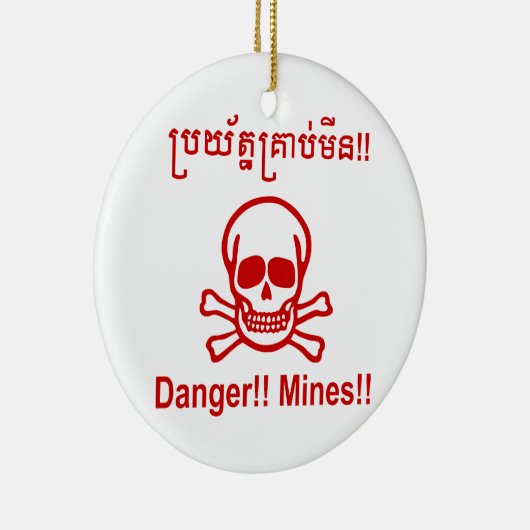 Gevaar! Mijnen! ☠ Cambodjaanse Khmer ☠ Keramisch Ornament (Rechts)