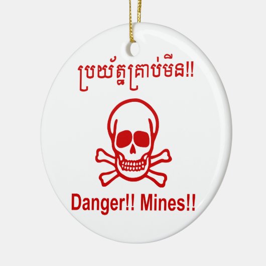 Gevaar! Mijnen! ☠ Cambodjaanse Khmer ☠ Keramisch Ornament (Links)