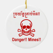 Gevaar! Mijnen! ☠ Cambodjaanse Khmer ☠ Keramisch Ornament (Achterkant)