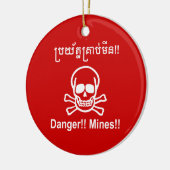 Gevaar! Mijnen! ☠ Cambodjaanse Khmer ☠ Keramisch Ornament (Links)