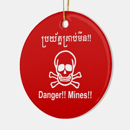 Gevaar! Mijnen! ☠ Cambodjaanse Khmer ☠ Keramisch Ornament (Links)