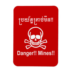 Gevaar! Mijnen! ☠ Cambodjaanse Khmer ☠ Magneet
