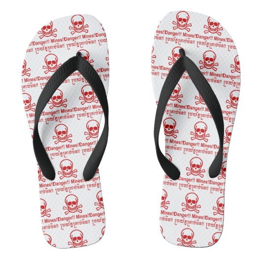 Gevaar! Mijnen! ☠ Cambodjaanse Khmer ☠ Teenslippers (Voetbed)