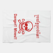 Gevaar! Mijnen! ☠ Cambodjaanse Khmer ☠ Theedoek (Horizontaal)