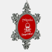Gevaar! Mijnen! ☠ Cambodjaanse Khmer ☠ Tin Sneeuwvlok Ornament (Links)