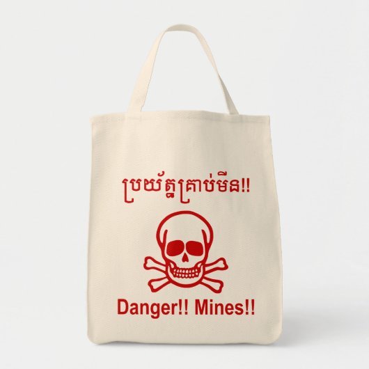 Gevaar! Mijnen! ☠ Cambodjaanse Khmer ☠ Tote Bag (Voorkant)