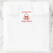 Gevaar! Mijnen! ☠ Cambodjaanse Khmer ☠ Vierkante Sticker (Tas)