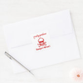 Gevaar! Mijnen! ☠ Cambodjaanse Khmer ☠ Vierkante Sticker (Envelop)