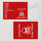 Gevaar! Mijnen! ☠ Cambodjaanse Khmer ☠ Visitekaartje (Voorkant / Achterkant)