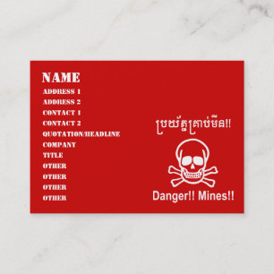 Gevaar! Mijnen! ☠ Cambodjaanse Khmer ☠ Visitekaartje