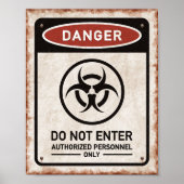 Gevaar NIET roesteren en symbool voor biologisch g Poster (Voorkant)