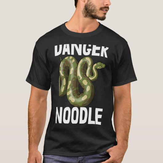 Gevaar Noodle Snake Python Slithering T-shirt Snak (Voorkant)