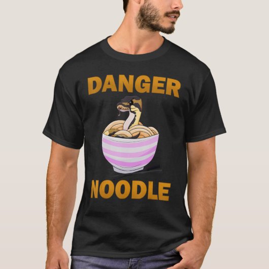 Gevaar Noodle T-shirt Ball Python Snake Lover (Voorkant)