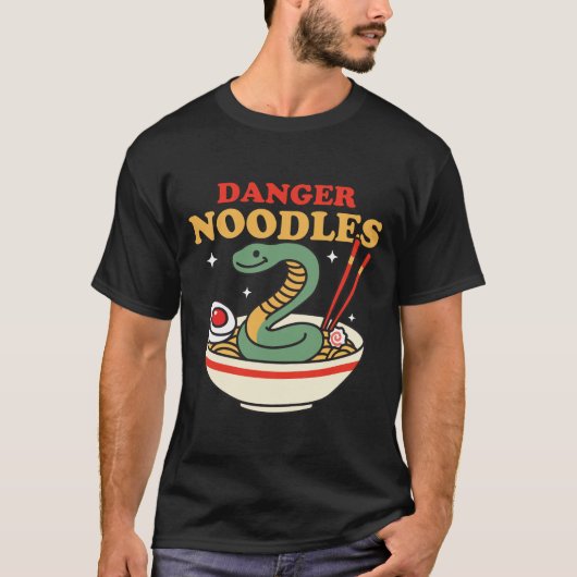 Gevaar Noodles Snake Ramen T-shirt (Voorkant)