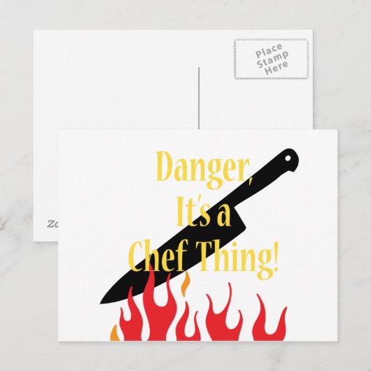 Gevaar of kok briefkaart (Voorkant / Achterkant)