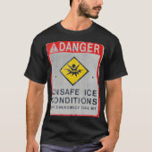 Gevaar Onveilig Ijs Heren Basic Donker T-shirt (Voorkant)