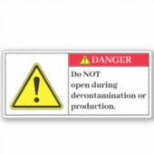 Gevaar Open het label niet (Voorkant)