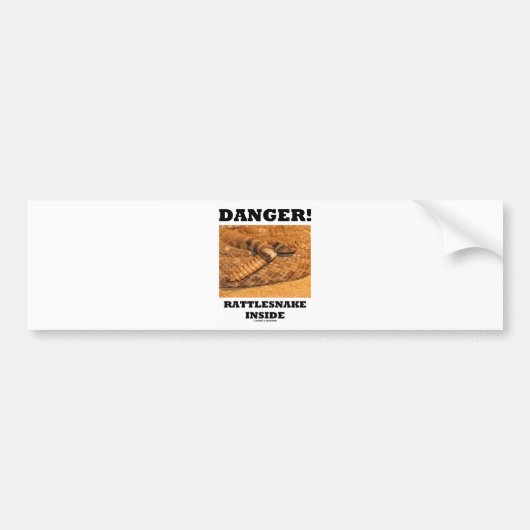 Gevaar! Rattlesnake Inside Bumpersticker (Voorkant)