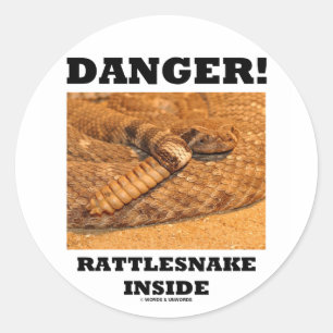 Gevaar! Rattlesnake Inside Ronde Sticker