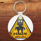 Gevaar! Robots Ahead Sleutelhanger (Voorkant)