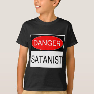 Gevaar - Satanist Grappige T-Shirt Satan Mok Hoed 