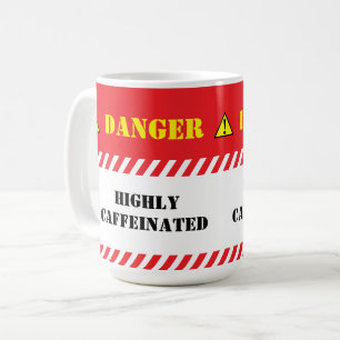 Gevaar sterk cafeïnehoudend koffiemok