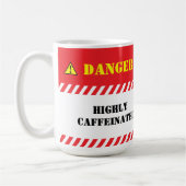 Gevaar sterk cafeïnehoudend koffiemok (Links)