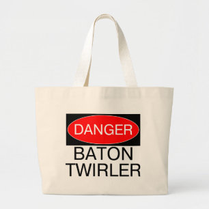 Gevaar - Stokendraaier Grappige Draaiende T-Shirt  Grote Tote Bag