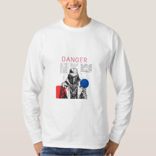 Gevaar styker mockup ontwerp t-shirt