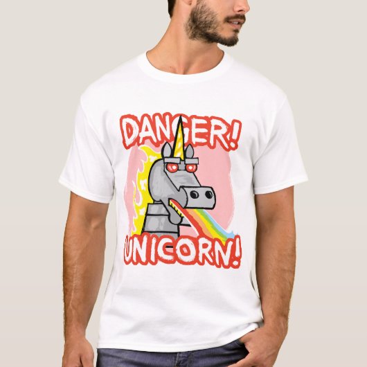 Gevaar! Unicorn! T-shirt (Voorkant)