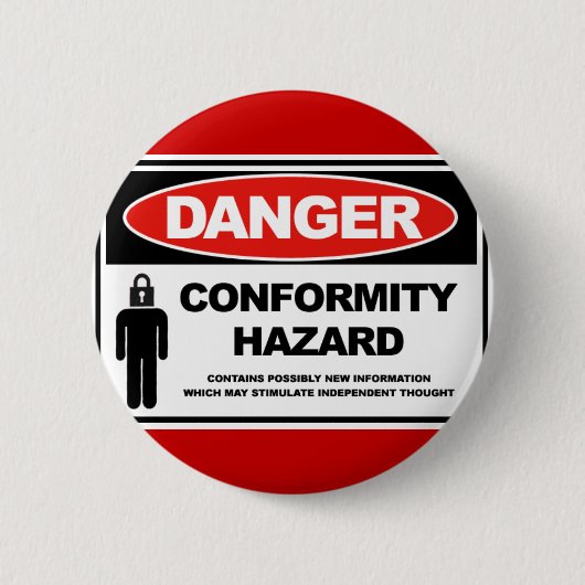 Gevaar van gevaar voor conformiteit ronde button 5,7 cm (Voorkant)