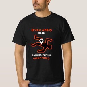 Gevaar Vliegende Kaart Pins T-shirt