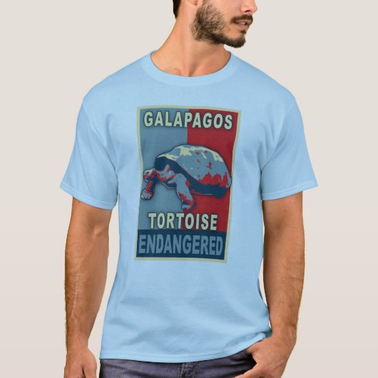 Gevaar voor de Pop van Galapagos Tortoise Kunstshi T-shirt (Voorkant)