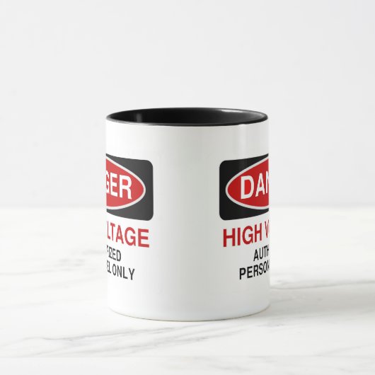 Gevaar voor hoogspanning mok (Midden)