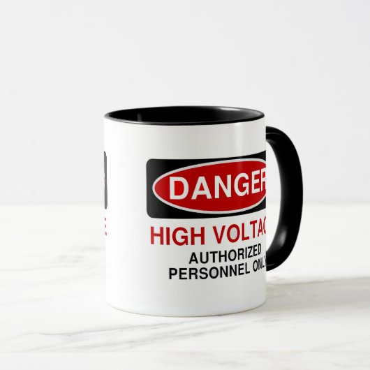 Gevaar voor hoogspanning mok (Voorkant rechts)