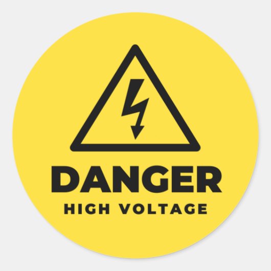 Gevaar voor hoogspanning ronde sticker (Voorkant)