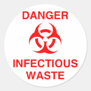Gevaar voor infectieus afval ronde sticker