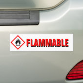 Gevaar voor ontvlambare waarschuwing met Pictogram Bumpersticker (Op auto)