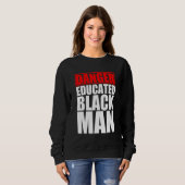 Gevaar voor opgeleid zwart Man Trui (Voorkant volledig)