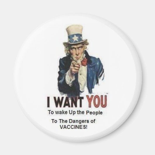 Gevaar voor vaccins magneet (Voorkant)