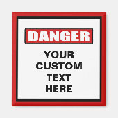 Gevaar Waarschuwing aangepaste magneet (Voorkant)