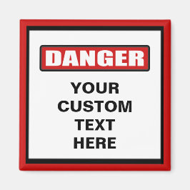 Gevaar Waarschuwing aangepaste magneet