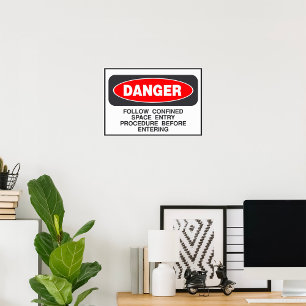 Gevaar Waarschuwing voor betreden van besloten rui Poster