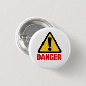 GEVAAR – Waarschuwingsbord Ontwerp Ronde Button 3,2 Cm (Voorkant /achterkant)