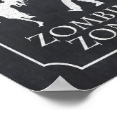 Gevaar Zombie Zone Halloween Feestbord Teken Poster (Hoek)