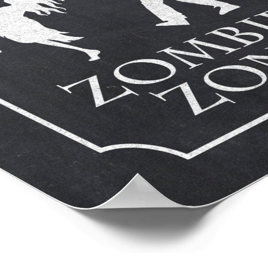 Gevaar Zombie Zone Halloween Feestbord Teken Poster (Hoek)