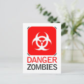 Gevaar Zombies Briefkaart (Staand voorkant)