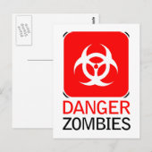 Gevaar Zombies Briefkaart (Voorkant / Achterkant)